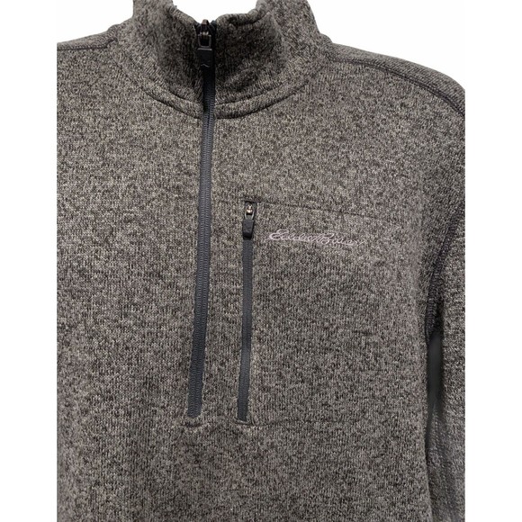 Eddie Bauer Men Grey Radiator Fleece Pullover Thick‎ Sweater 1/2 1/4 Zip 2XL XXL - Picture 2 of 7
